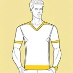 yellow undershirt with zig-zag hem image